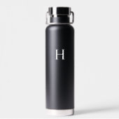 Zwarte Klassieke Elegante Monogram Waterfles (Achterkant)