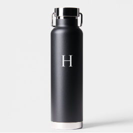 Zwarte Klassieke Elegante Monogram Waterfles