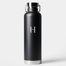 Zwarte Klassieke Elegante Monogram Waterfles