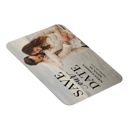 Zwarte klassieke overlay | Sparen de Datum Magnet Magneet (Rechterzijde)