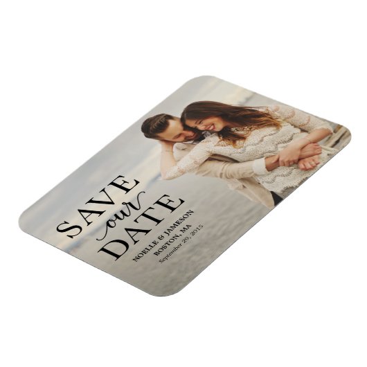 Zwarte klassieke overlay | Sparen de Datum Magnet Magneet (Linkerzijde)