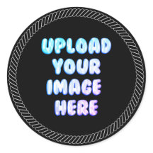 Zwarte klassieke ronde sticker met bedrijfslogo