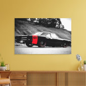 Zwarte Klassieke Spierauto Canvas Afdruk (Insitu (Woonkamer))
