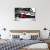 Zwarte Klassieke Spierauto Canvas Afdruk (Insitu (Slaapkamer))