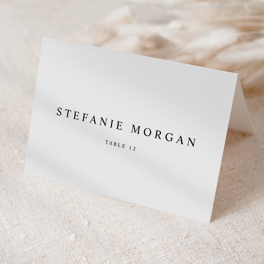Zwarte Klassieke Typografie Wedding Place Card Kaart