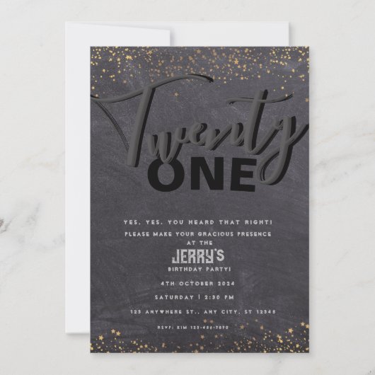 Zwarte klassieke uitnodiging (Voorkant)