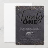 Zwarte klassieke uitnodiging (Voorkant / Achterkant)