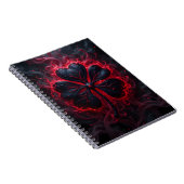 Zwarte Klaver 5 blad Hoesje Notitieboek (Rechterzijde)