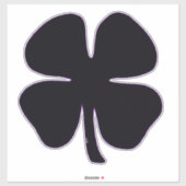 Zwarte Klaver extra grote contour sticker (Vel)