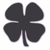 Zwarte Klaver extra grote contour sticker (Voorkant)