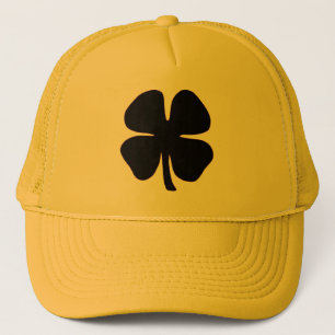 Zwarte klaver gele schuim trucker hoed pet