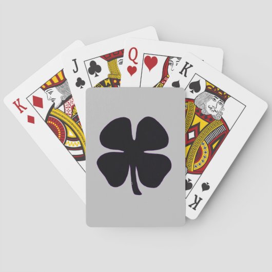 Zwarte Klaver grijs Poker speelkaarten (Achterkant)