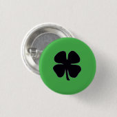 Zwarte Klaver groene knop Ronde Button 3,2 Cm (Voorkant /achterkant)