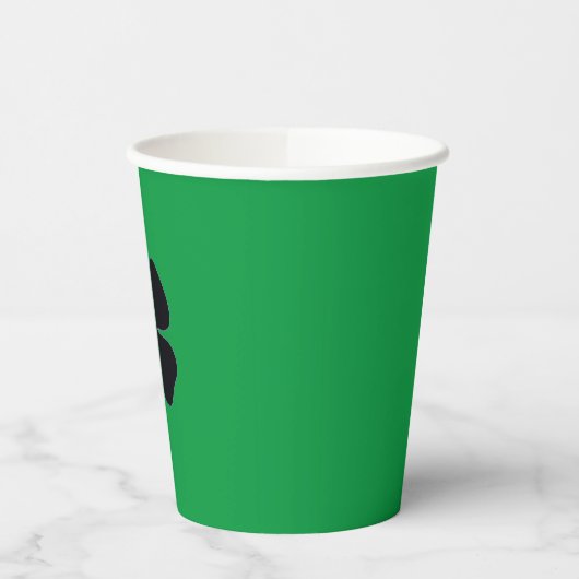 Zwarte Klaver groene papieren bekers (Links)