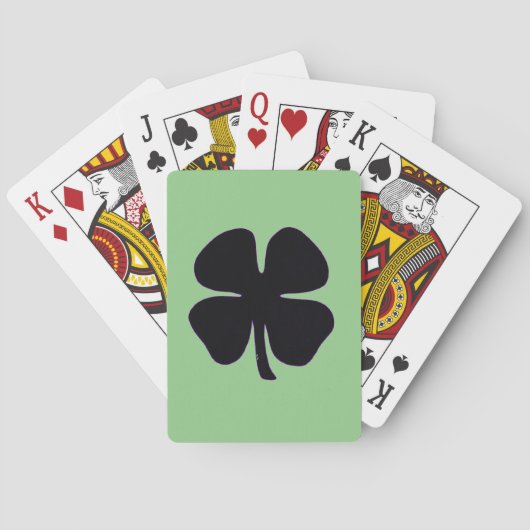 Zwarte Klaver groene Poker speelkaarten (Achterkant)