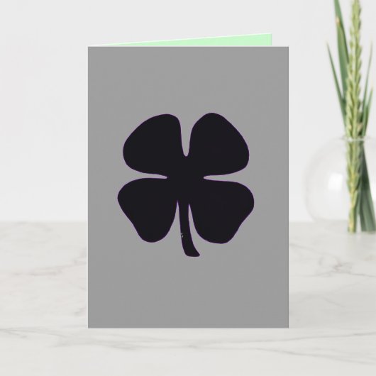 Zwarte Klaver Ierse wake rouwkaart Kaart (Voorkant)