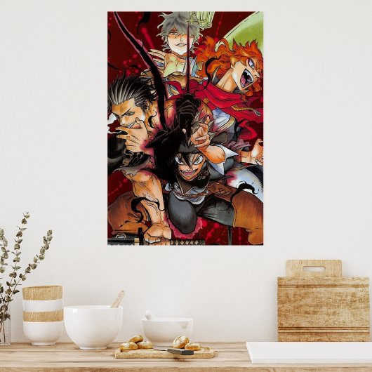 Zwarte klaver poster (Keuken)