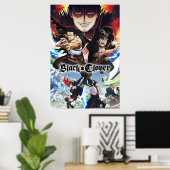 Zwarte klaverspad-boog poster (Thuiskantoor)