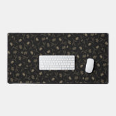 Zwarte kleding met vintage bloemenprint chic elega bureaumat (Keyboard & Muis)