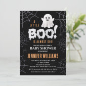 Zwarte kleine boe bijna te wijten spookjongen baby kaart (Staand voorkant)