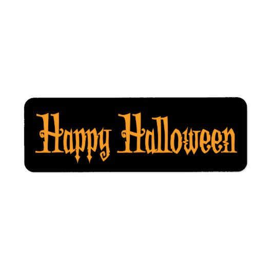 Zwarte Kleine Halloween Labels Gelukkig Halloween (Voorkant)