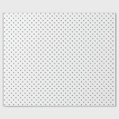 Zwarte kleine pooldots en witte kerst cadeaupapier (Vlak)