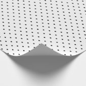 Zwarte kleine pooldots en witte kerst cadeaupapier (Hoek)