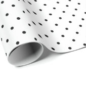 Zwarte kleine pooldots en witte kerst cadeaupapier (Rol Hoek)