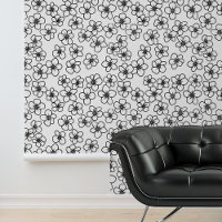 Zwarte Kleine Witte Bloemen Bladeren