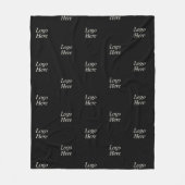 Zwarte Kleur Custom Company Logo Fleece Deken (Voorkant)