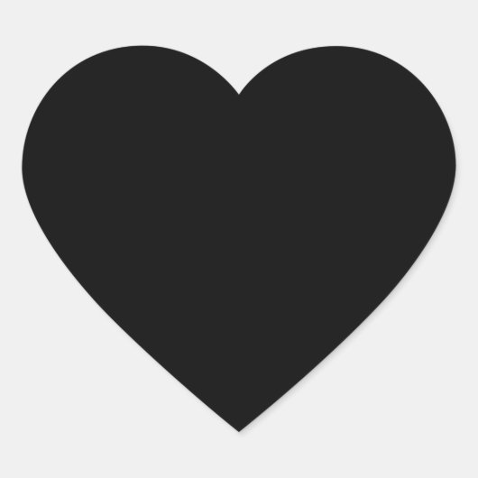 Zwarte Kleur Hart Sticker (Voorkant)