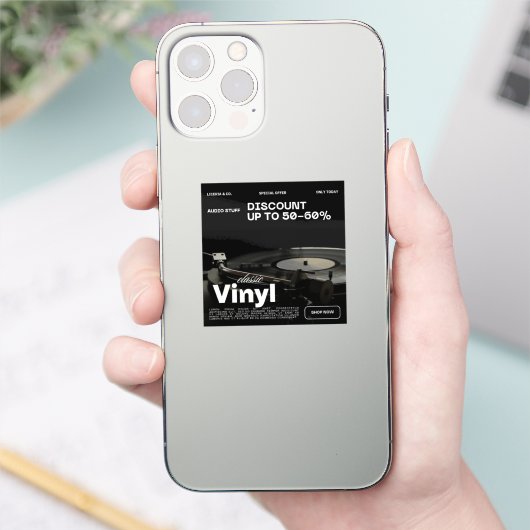 ZWARTE KLEUR IN aangepaste gesneden vinyl Sticker (Telefoon)