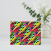 Zwarte kleur met kunstontwerp in het midden briefkaart (Staand voorkant)