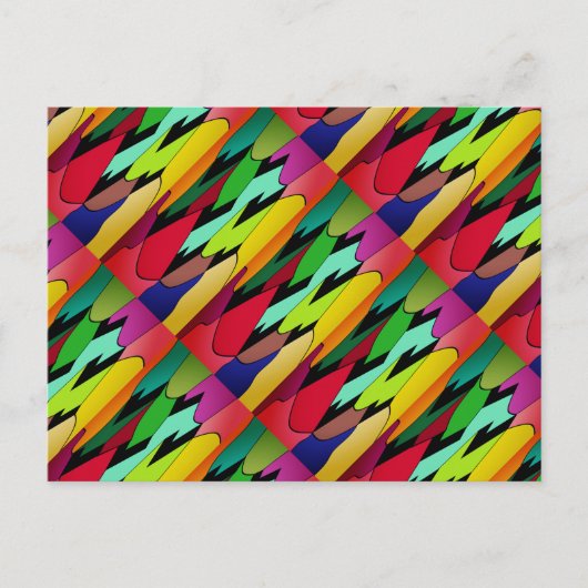 Zwarte kleur met kunstontwerp in het midden briefkaart (Voorkant)