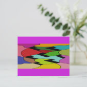 Zwarte kleur met kunstontwerp in het midden briefkaart (Staand voorkant)