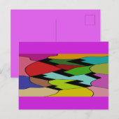 Zwarte kleur met kunstontwerp in het midden briefkaart (Voorkant / Achterkant)