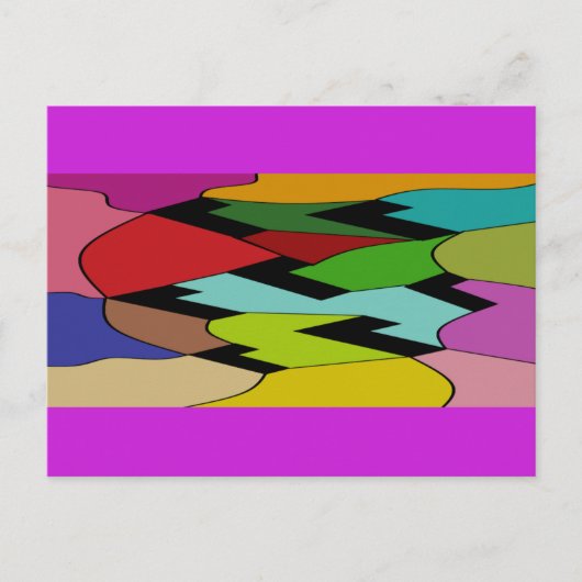 Zwarte kleur met kunstontwerp in het midden briefkaart (Voorkant)