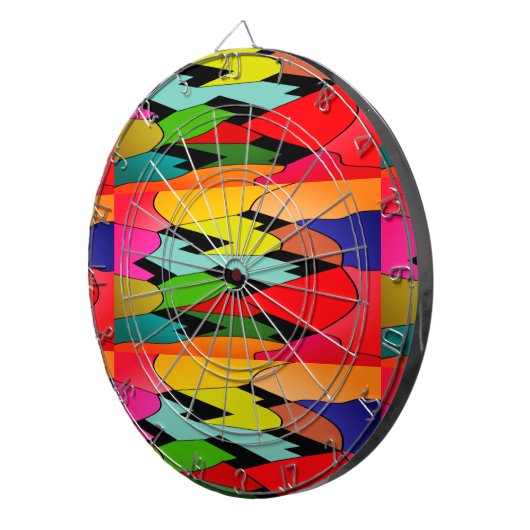 Zwarte kleur met kunstontwerp in het midden dartbord (Voorkant Rechts)