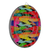 Zwarte kleur met kunstontwerp in het midden dartbord (Voorkant Links)