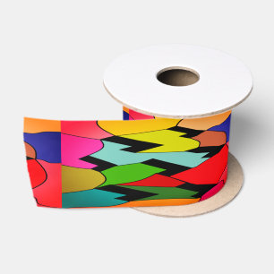 Zwarte kleur met kunstontwerp in het midden satijnen lint
