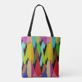 Zwarte kleur met kunstontwerp in het midden tote bag (Achterkant)