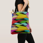 Zwarte kleur met kunstontwerp in het midden tote bag (Dichtbij)