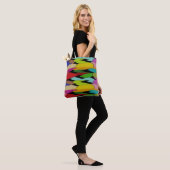 Zwarte kleur met kunstontwerp in het midden tote bag (Op model)