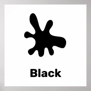 Zwarte kleur met woorden poster