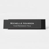 Zwarte kleur Professional Plain Modern Bureau Naambordje (Voorkant)