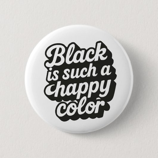 Zwarte kleur ronde button 5,7 cm (Voorkant)