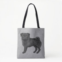 Zwarte kleur Schattige Pug mopshond Cartoon-honden