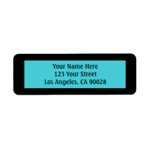 zwarte kleur turquoise etiket