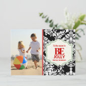  zwarte-kleurenfotokaart voor de zwarte-dasfamilie feestdagenkaart (Staand voorkant)