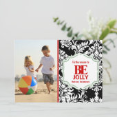 zwarte-kleurenfotokaart voor de zwarte-dasfamilie feestdagenkaart (Staand voorkant)